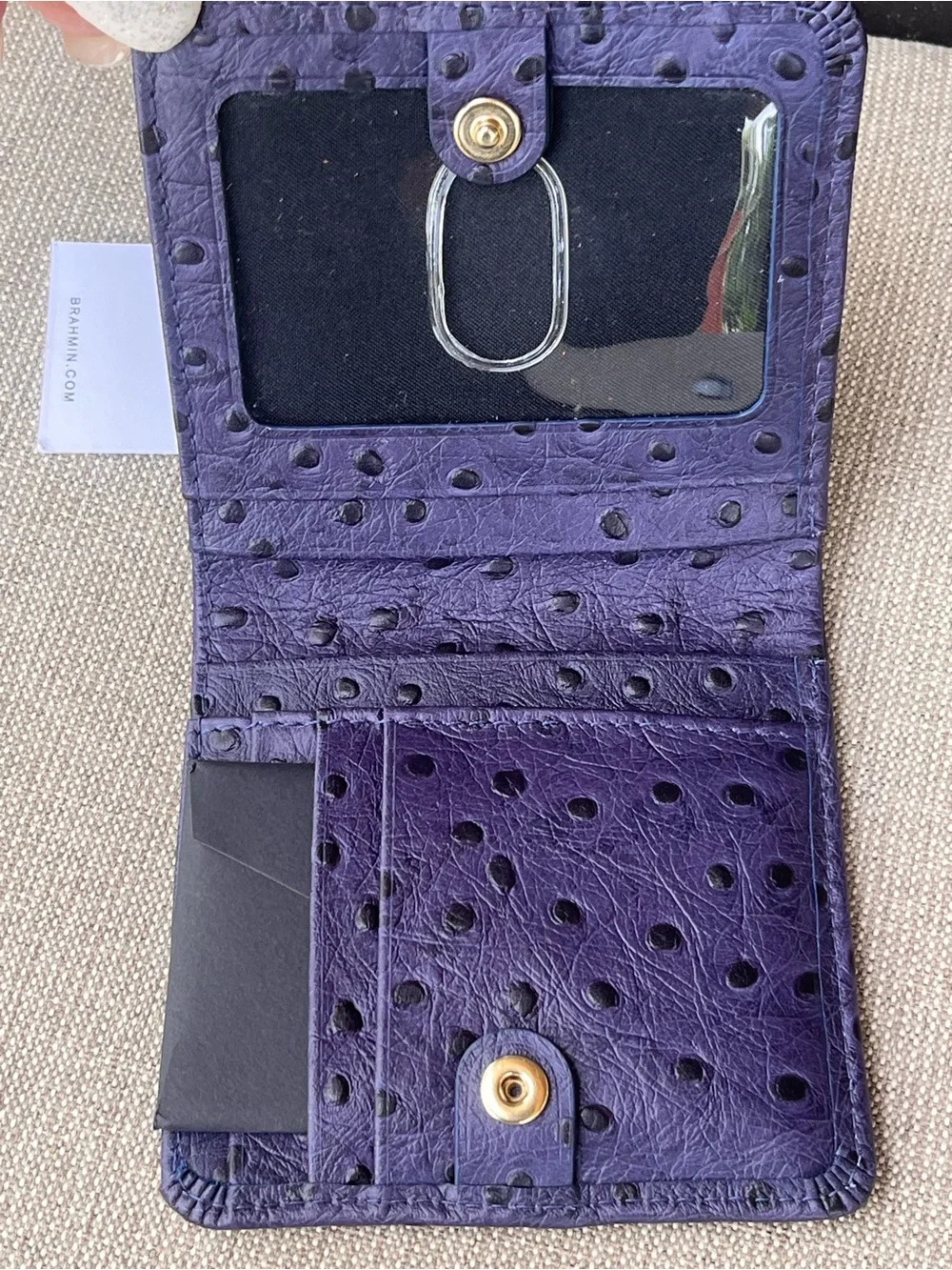 NWT Brahmin Jane in NAVY ALL OVER OSTRICH Wallet